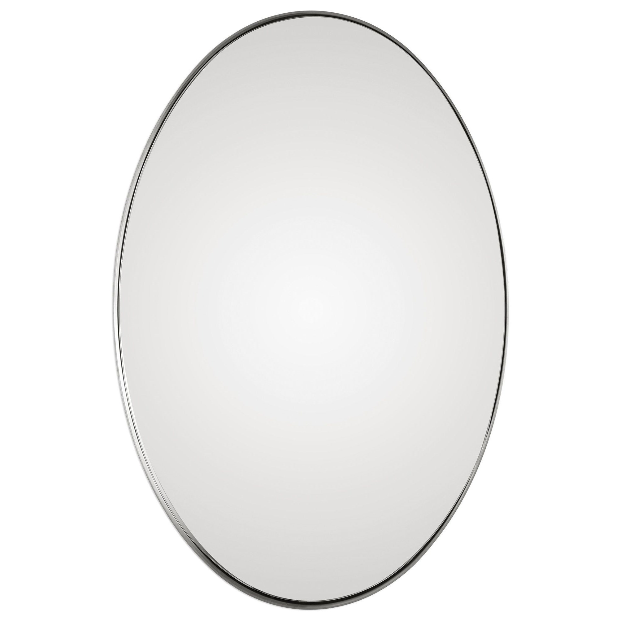 Uttermost Mirrors Oval 09354 Pursley Brushed Nickel Oval Mirror